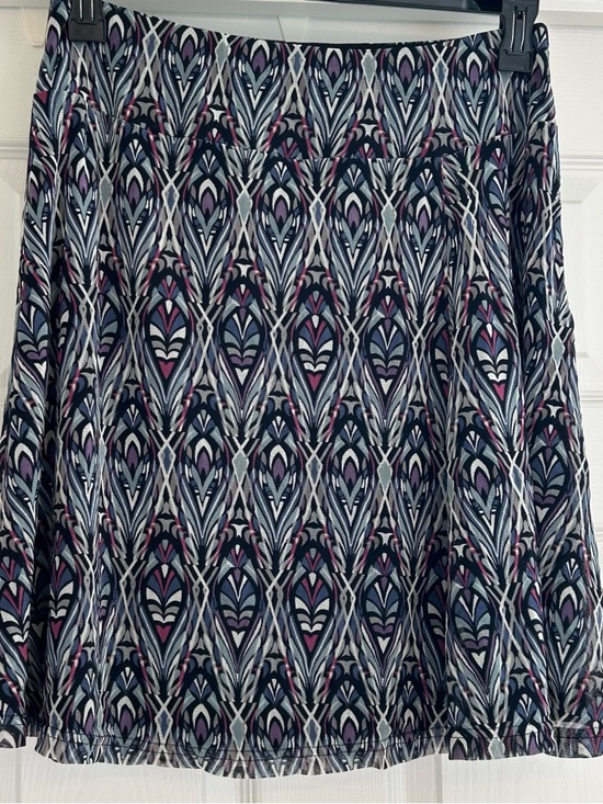 Esprit Dresses & Skirts - Esprit Vintage Patterned A-Line Skirt in Navy, Purple, Gray & Pink Size L